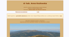 Desktop Screenshot of kozlowska.uksw.edu.pl