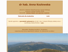 Tablet Screenshot of kozlowska.uksw.edu.pl